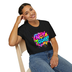 Colorful 'Not Today' Unisex Softstyle T-Shirt, Casual Tee, Statement Shirt, Funny Gift, Everyday Wear, Graphic Print Shirt