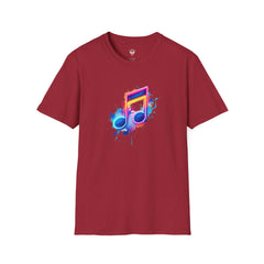 Musical Splash Unisex Softstyle T-Shirt | Gift for Music Lovers, Vibrant Art Tee, Trendy Music Shirt, Birthday Gift, Concert Wear