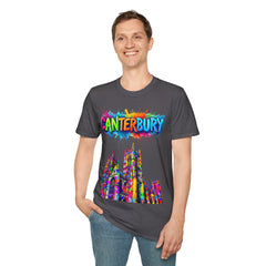 Canterbury Colorful T-Shirt | Vibrant Graphic Tee, Unisex Fashion, Travel Souvenir, Art Lovers Gift, Summer Wardrobe Essential