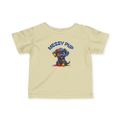 Messy Pup Infant Tee - Cute Animal Graphic T-Shirt for Kids