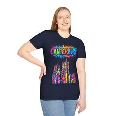 Canterbury Colorful T-Shirt | Vibrant Graphic Tee, Unisex Fashion, Travel Souvenir, Art Lovers Gift, Summer Wardrobe Essential