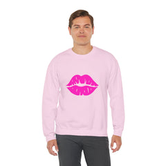 Kiss Mark Crewneck Sweatshirt - Cute Fashion for Her, Cozy Gift Idea, Valentine's Day, Overall Style, Relaxed Fit