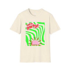 Let's Party Unisex Softstyle T-Shirt, Vibrant Summer Tee, Fun Graphic Shirt, Casual Wear, Birthday Gift, Festival Fashion
