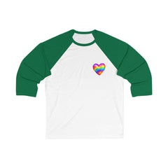 Rainbow Heart Unisex Baseball Tee, LGBTQ Pride Shirt, Casual Wear, Gift for Him/Her, Stylish Baseball Top