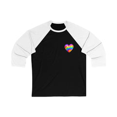 Rainbow Heart Unisex Baseball Tee, LGBTQ Pride Shirt, Casual Wear, Gift for Him/Her, Stylish Baseball Top