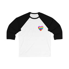 Rainbow Heart Unisex Baseball Tee, LGBTQ Pride Shirt, Casual Wear, Gift for Him/Her, Stylish Baseball Top