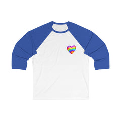 Rainbow Heart Unisex Baseball Tee, LGBTQ Pride Shirt, Casual Wear, Gift for Him/Her, Stylish Baseball Top