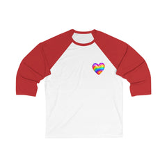 Rainbow Heart Unisex Baseball Tee, LGBTQ Pride Shirt, Casual Wear, Gift for Him/Her, Stylish Baseball Top