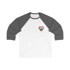 Rainbow Heart Unisex Baseball Tee, LGBTQ Pride Shirt, Casual Wear, Gift for Him/Her, Stylish Baseball Top