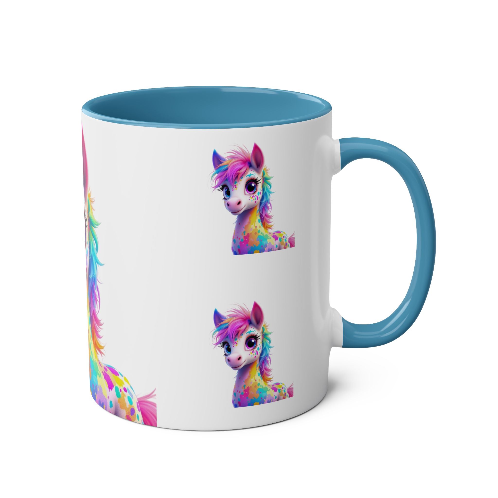 Whimsical Unicorn Two-Tone Coffee Mug - 11oz Colorful Design