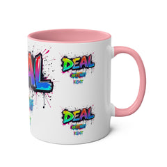 Colorful Graffiti Coffee Mug - 11oz Two-Tone "DEAL Canterbury"