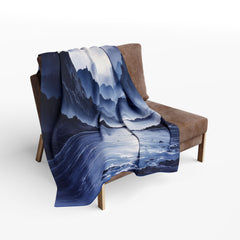 Serene Arctic Fleece Blanket, Cozy Throw, Mountainscape Decor, Hiking Gift, Winter Home Accent, Adventure Blanket, Gift for Outdoorsy