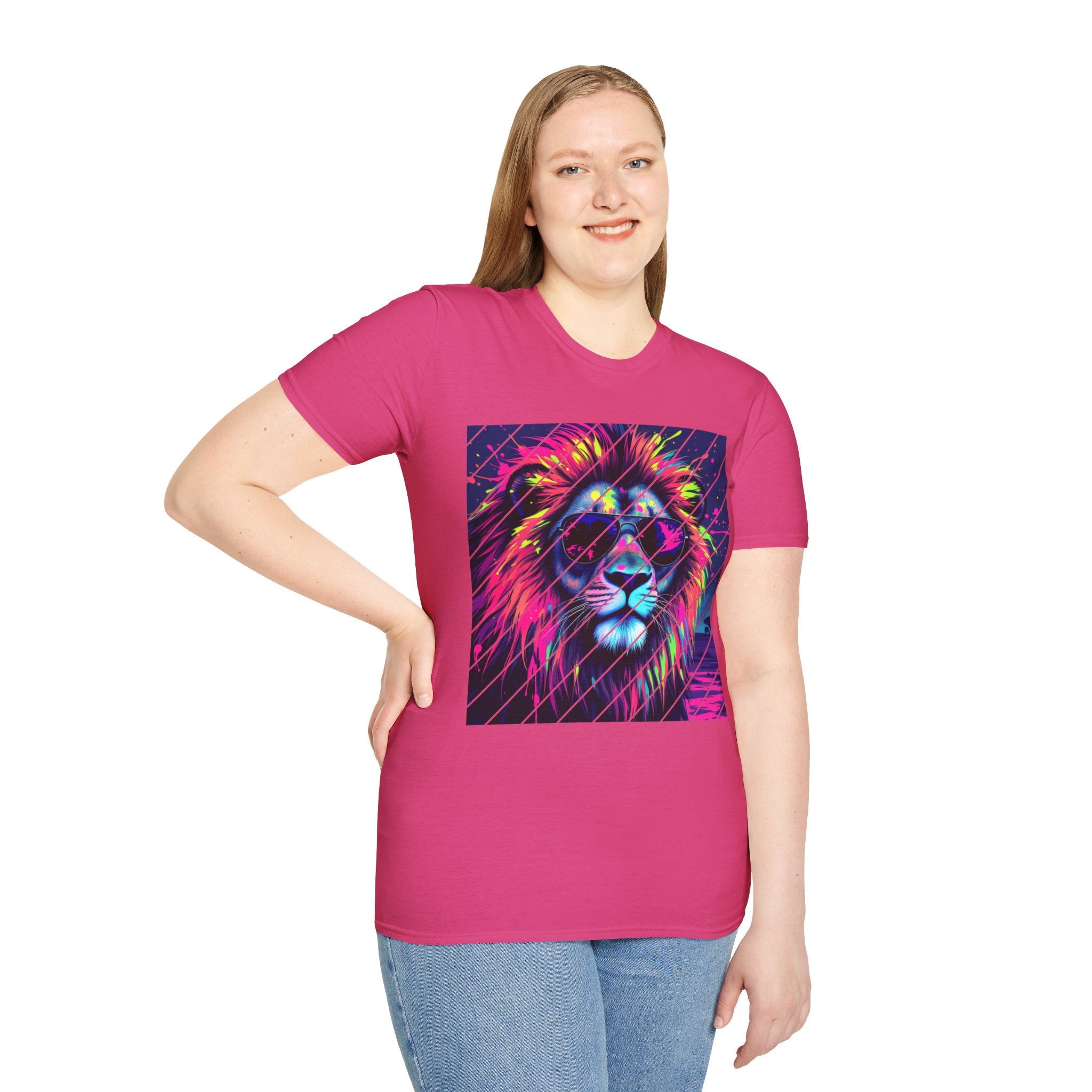 Vibrant Lion Graphic T-Shirt, Colorful Unisex Tee, Gift for Animal Lovers, Trendy Casual Wear, Perfect for Birthdays and Celebrations