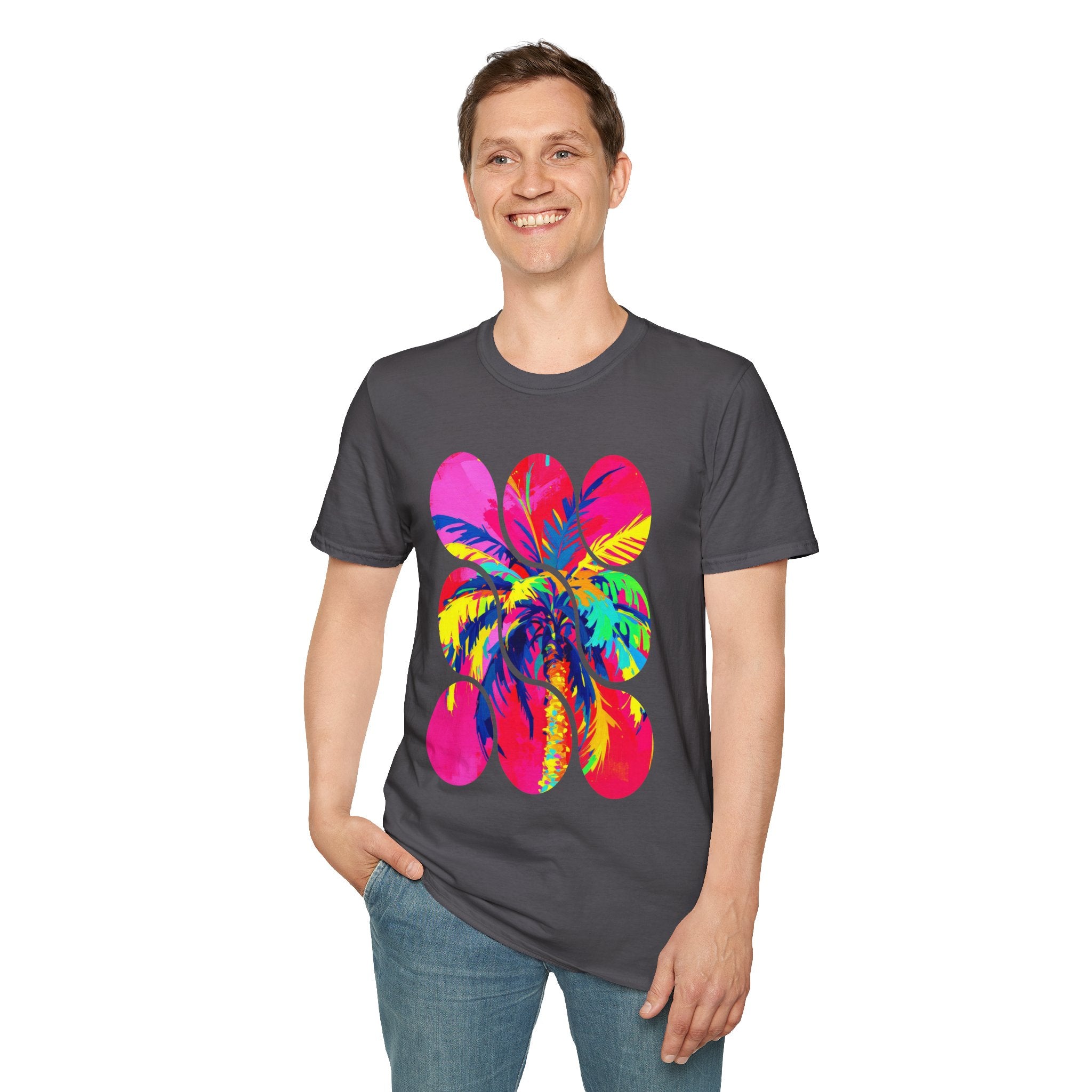 Vibrant Tropical T-Shirt, Beachwear, Summer Apparel, Casual Outfit, Gift for Friends, Festival Fashion