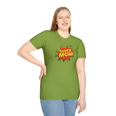 Super Mom Unisex Softstyle T-Shirt | Gift for Mother's Day, Funny Mom Tee, Birthday Present for Mom, Family Apparel, Casual Wear
