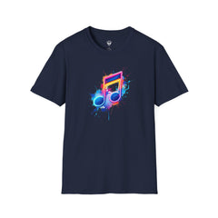 Musical Splash Unisex Softstyle T-Shirt | Gift for Music Lovers, Vibrant Art Tee, Trendy Music Shirt, Birthday Gift, Concert Wear