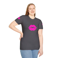 Kiss Lip Graphic Tee – Cute Unisex T-Shirt for Flirty Vibes, Perfect for Valentine's Day, Casual Outings, Gifts, Summer Fashion