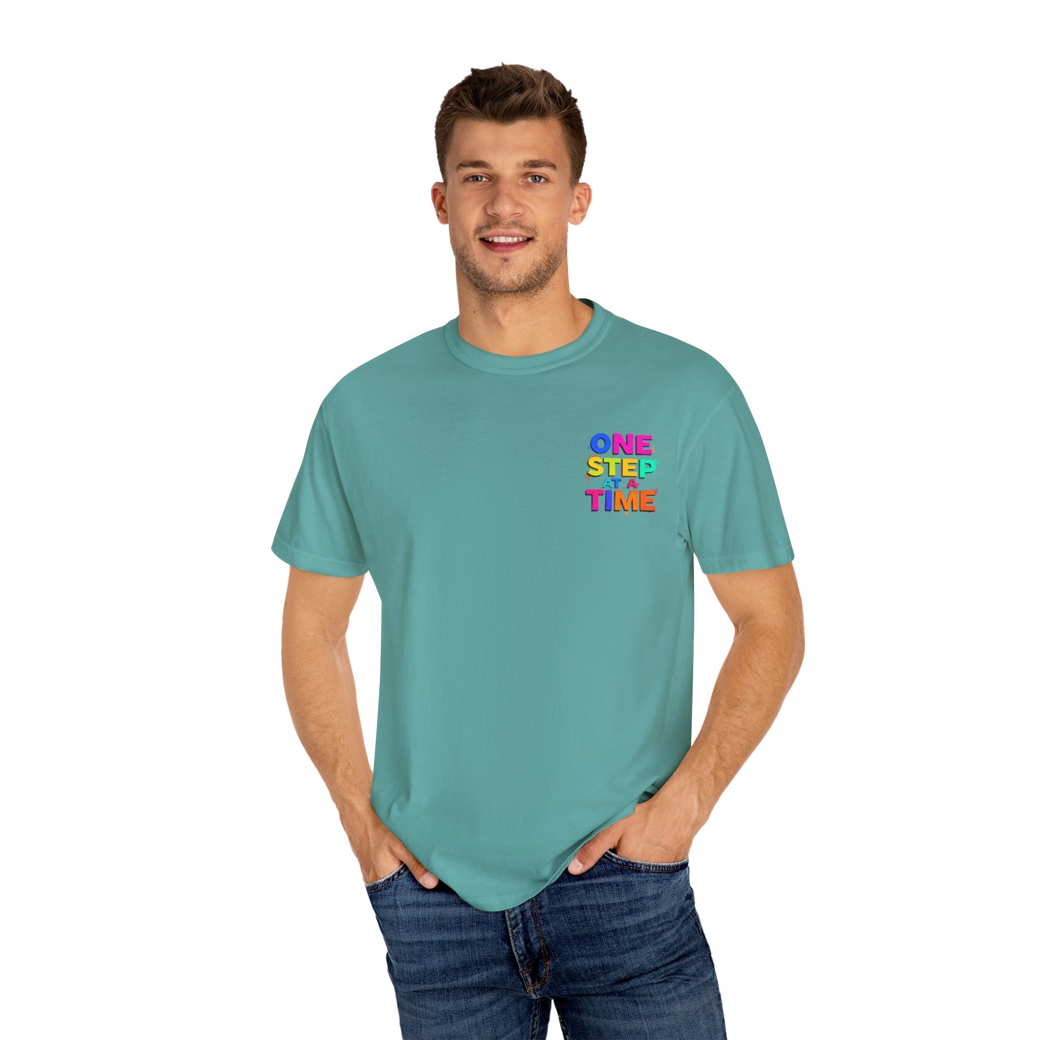 One Step at a Time Graphic T-Shirt, Unisex Vintage Tee, Perfect for Festivals, Beach Days, and Casual Wear, Gift for Sun Lovers