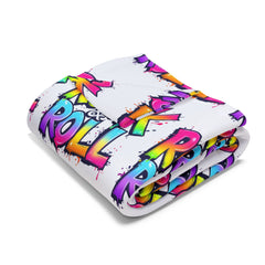 Rock & Roll Arctic Fleece Blanket, Cozy Throw, Music Lover Gift, Vibrant Decor, Concert Merchandise, Unique Home Accessory