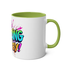 Inspirational Two-Tone Coffee Mug - Be Amazing Today! - 11oz