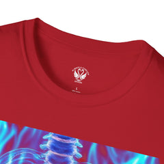 Iridescent Skeleton Tee - Unisex Softstyle T-Shirt, Graphic Tee, Trendy Wear, Halloween Costume, Edgy Fashion, Unique Gift