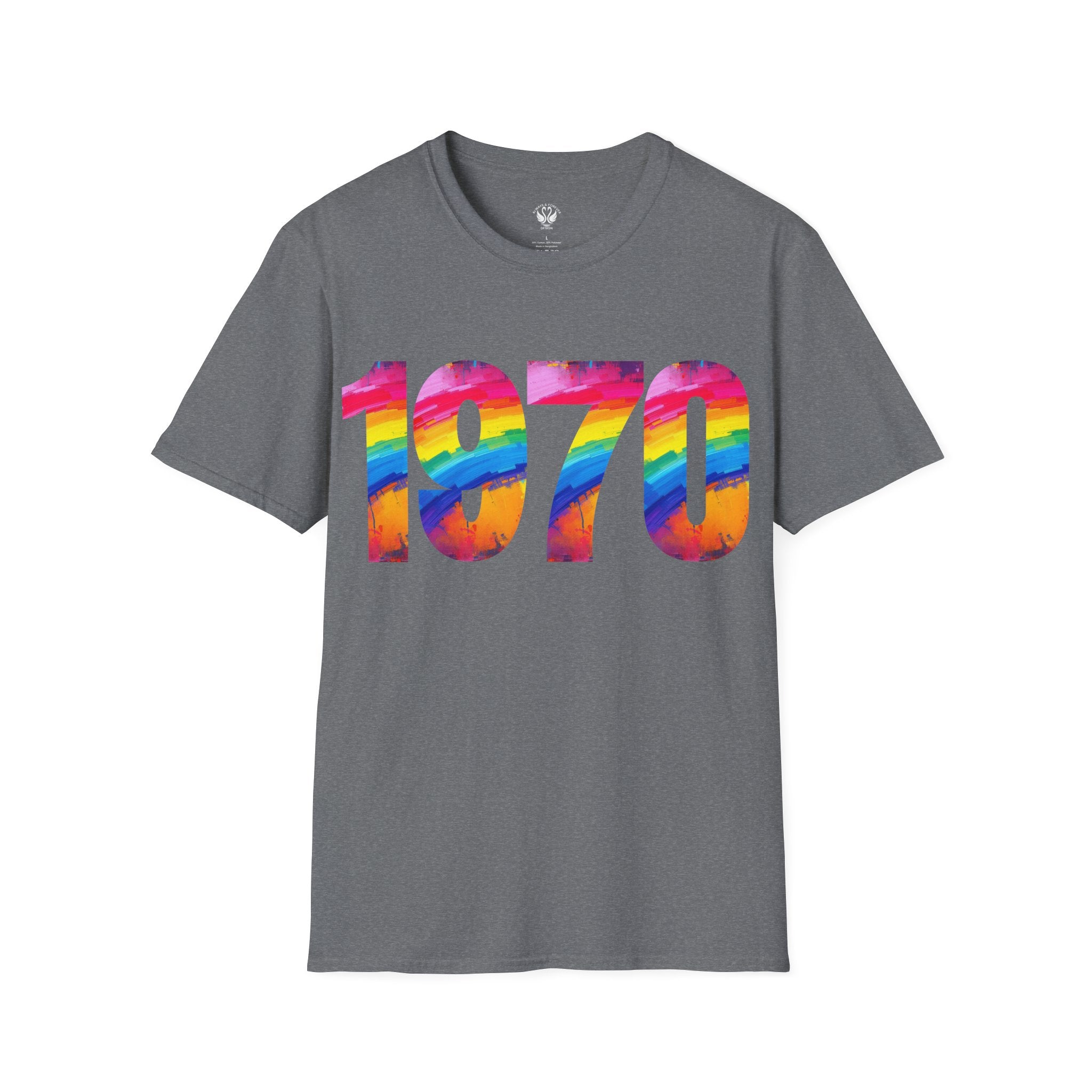 Retro 1970 Rainbow Unisex T-Shirt, Vintage Graphic Tee, LGBTQ Pride Apparel, Casual Streetwear, Gift Idea for Birthdays