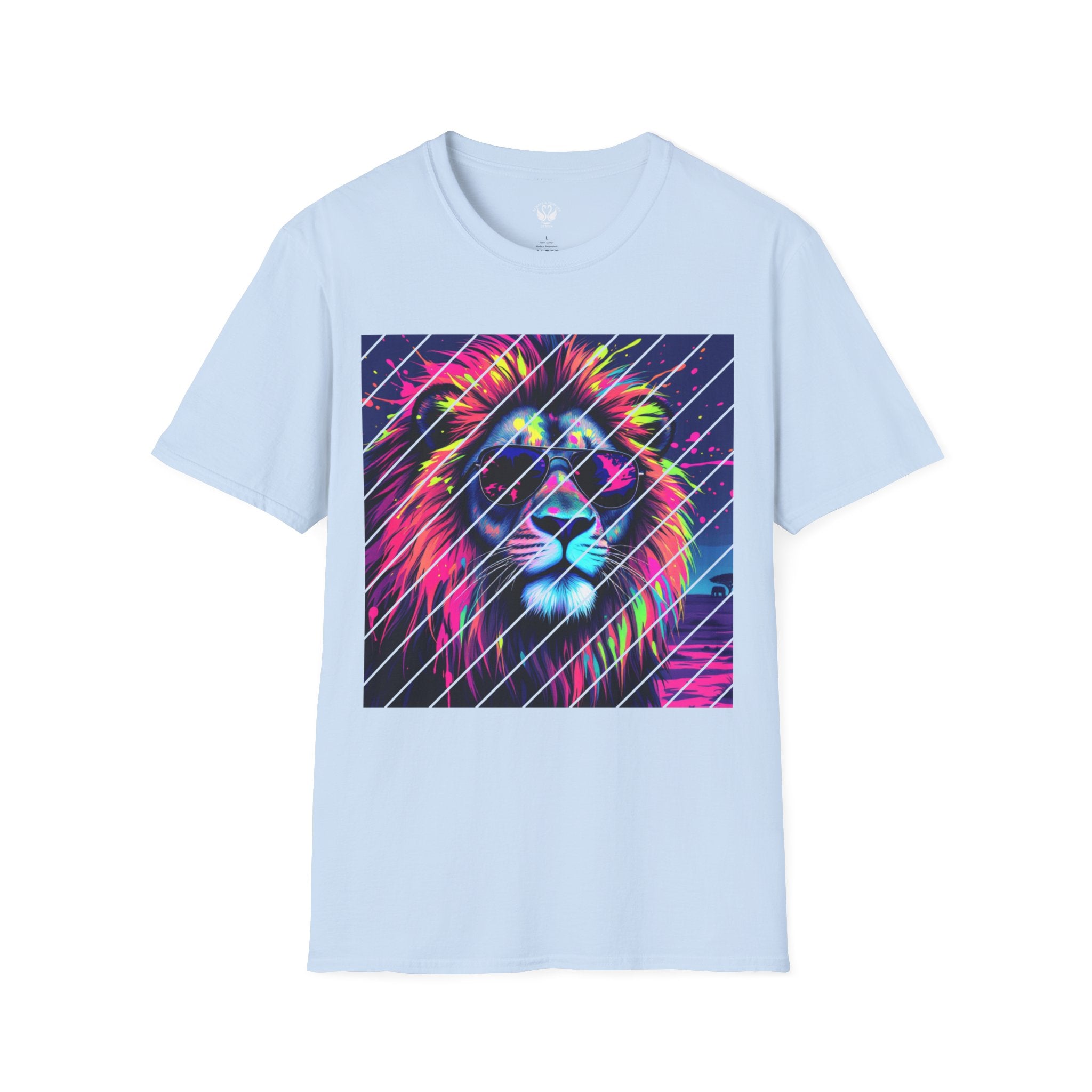 Vibrant Lion Graphic T-Shirt, Colorful Unisex Tee, Gift for Animal Lovers, Trendy Casual Wear, Perfect for Birthdays and Celebrations