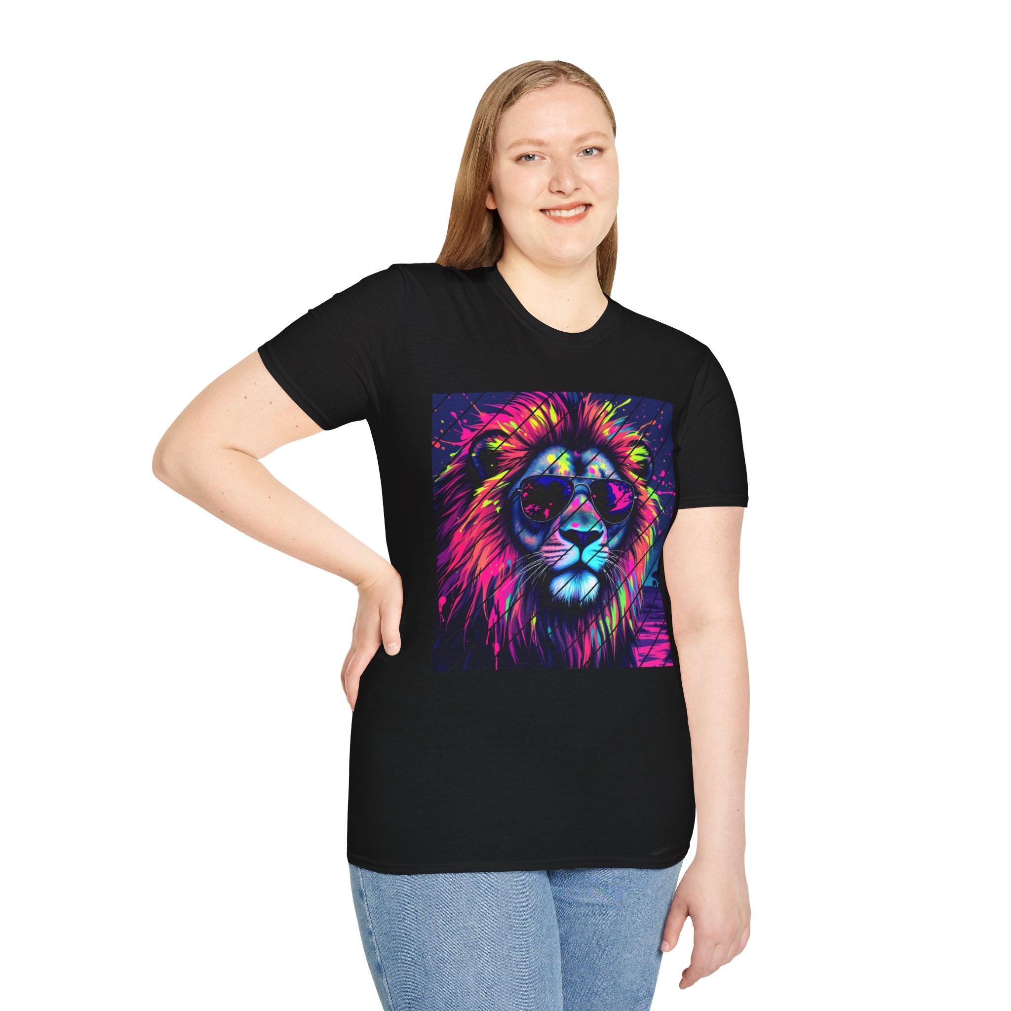 Vibrant Lion Graphic T-Shirt, Colorful Unisex Tee, Gift for Animal Lovers, Trendy Casual Wear, Perfect for Birthdays and Celebrations