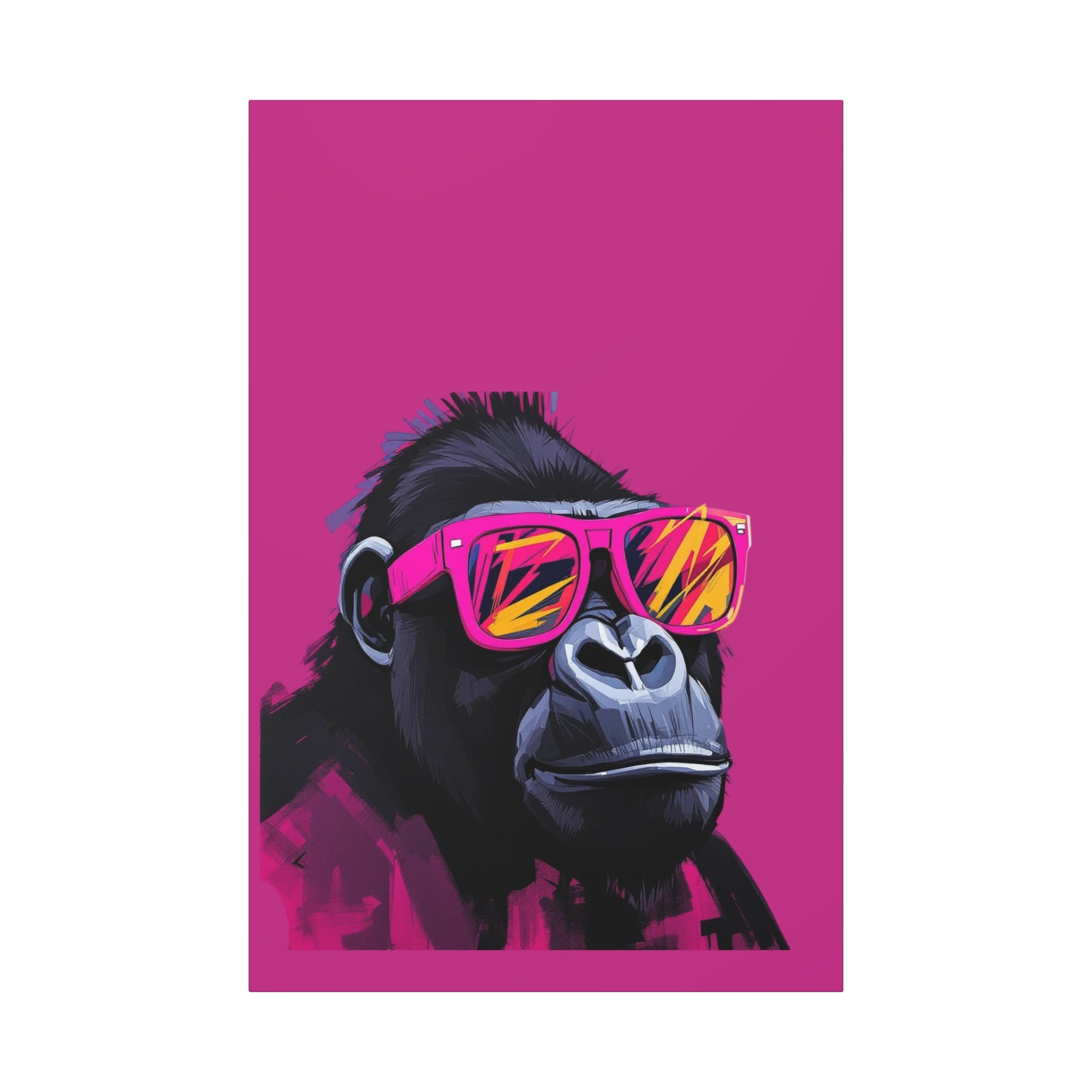 Cool Gorilla Canvas Art Wraps, Funky Wall Decor, Pop Art, Animal Lover Gift, Colorful Home Accent, Retro Vibe