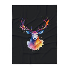 Artistic Deer Fleece Blanket - Cozy Home Decor, Gift for Nature Lovers, Animal Lovers, Wildlife Enthusiasts, Unique Throw