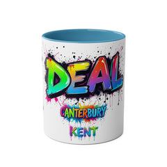 Colorful Graffiti Coffee Mug - 11oz Two-Tone "DEAL Canterbury"