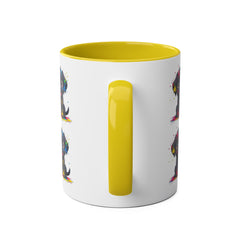 Colorful Puppy Two-Tone Coffee Mug | Cute Dog Lover Gift | Pet-Themed Kitchenware | Birthday Mug | Vibrant Print