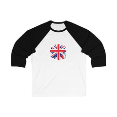 Union Jack 3/4 Sleeve Baseball Tee | Casual Unisex Shirt, Great Gift for Britons, Sports Fan Gear, Festival Wear