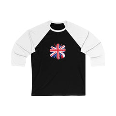 Union Jack 3/4 Sleeve Baseball Tee | Casual Unisex Shirt, Great Gift for Britons, Sports Fan Gear, Festival Wear