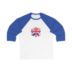 Union Jack 3/4 Sleeve Baseball Tee | Casual Unisex Shirt, Great Gift for Britons, Sports Fan Gear, Festival Wear