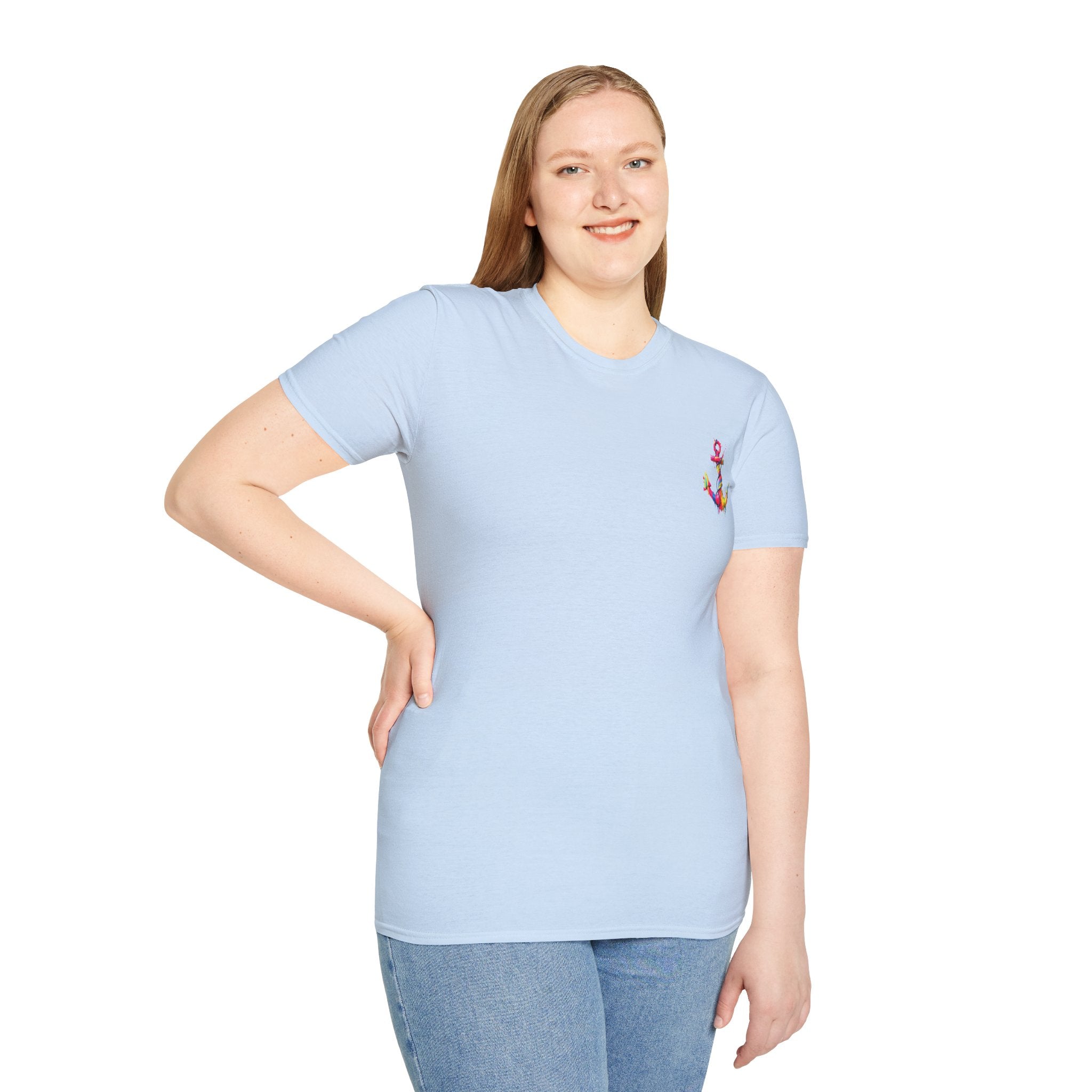 Colorful Anchor Design Unisex T-Shirt, Casual Tee, Nautical Gift, Beachwear, Summer Fashion, Gift for Sailors