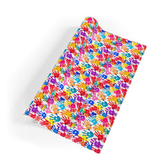 Colorful Handprint Gift Wrapping Paper Roll - Perfect for Kids' Parties & Celebrations