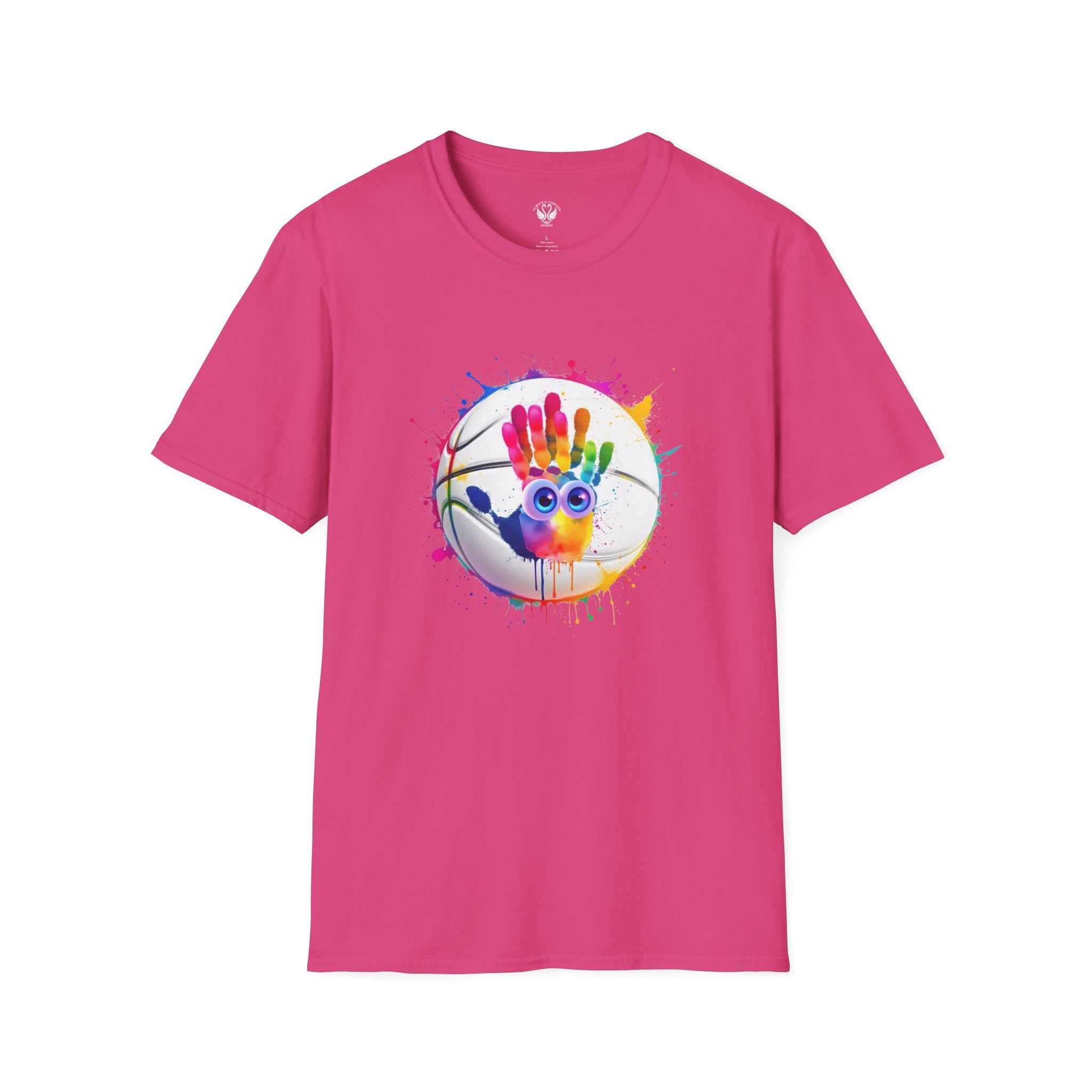 Colorful Handprint Football Unisex T-Shirt, Fun Tee for Kids and Adults, Gift for Artists, Birthday, Art Lovers and Celebrations