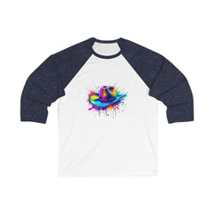 Colorful Cowboy Hat Baseball Tee, Unisex Baseball Shirt, Gift for Artists, Casual Wear, Fun Summer Outfit, Unique Baseball T-Shirt