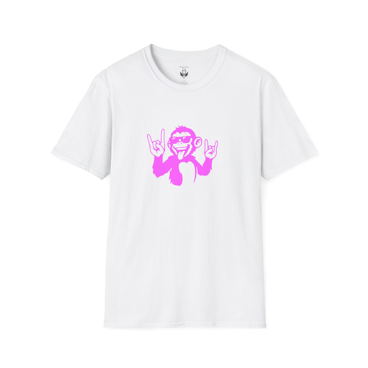 Rockin' Monkey Unisex Softstyle T-Shirt | Fun Graphic Tee | Great Gift for Music Lovers | Perfect for Parties & Casual Wear