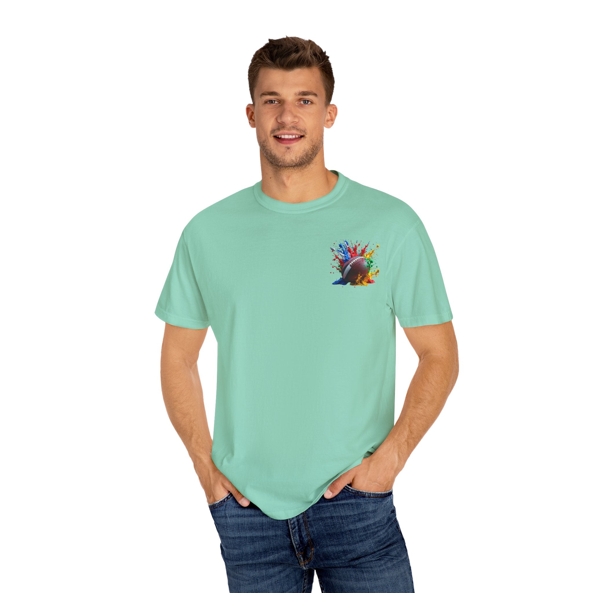 Rugby Ball Graphic T-Shirt, Unisex Vintage Tee, Perfect for Festivals, Beach Days, and Casual Wear, Gift for Sun Lovers