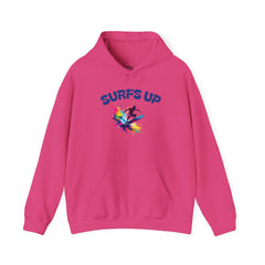 Surf's Up Unisex Heavy Blend Hooded Sweatshirt - Vibrant Beachwear for Surfers