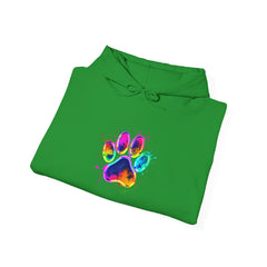 Colourful Paw Print Hoodie for Animal Lovers