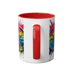 Vibrant Compass Two-Tone Coffee Mug | Colorful Gradient Design for Adventurers
