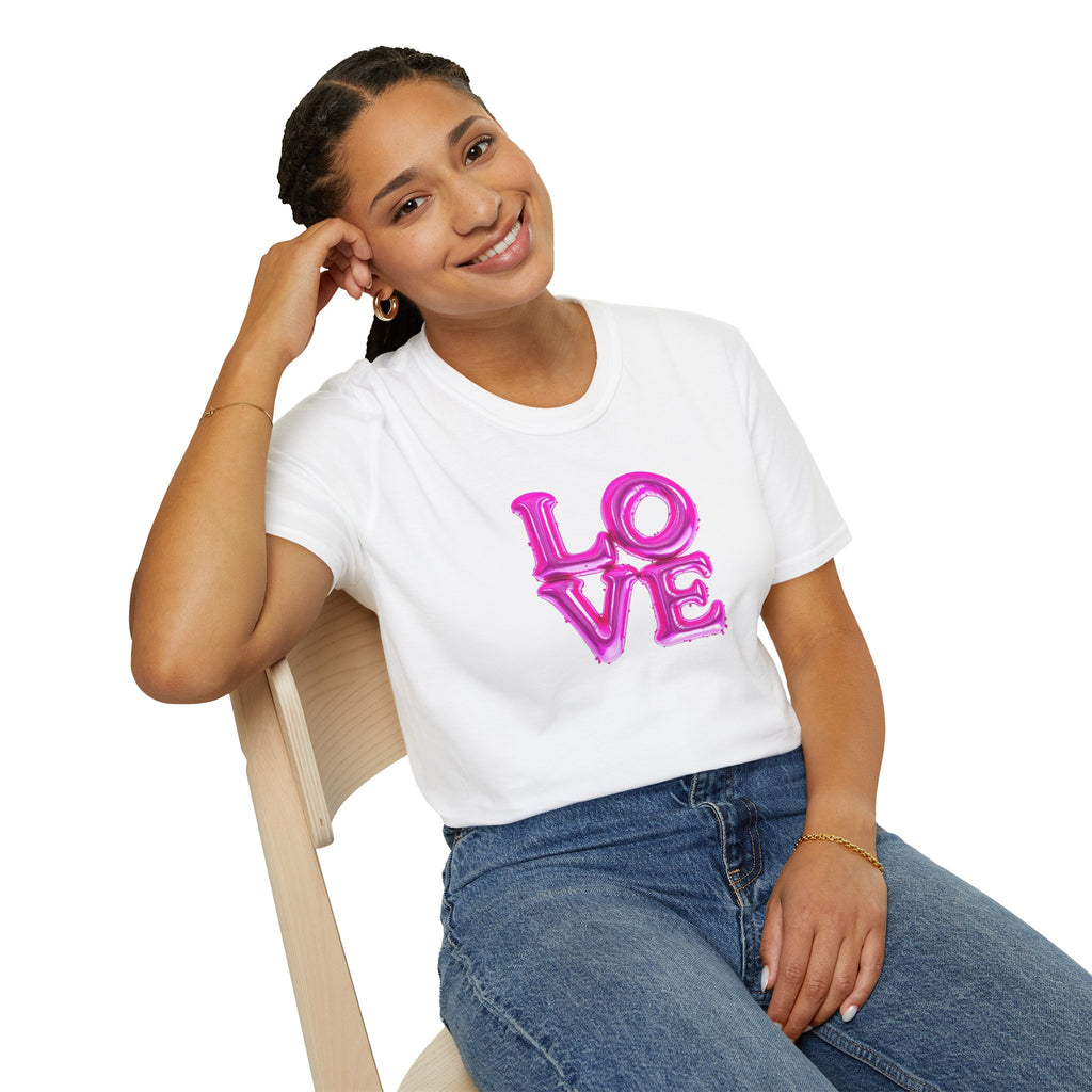 Love Balloon Graphic Unisex T-Shirt, Cute Couples Apparel, Valentine's Day Gift, Casual Wear, Trendy Gift Idea, Statement Tee