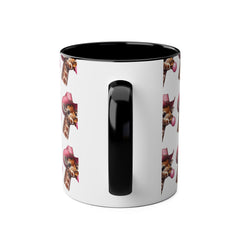 Fun Giraffe Coffee Mug, Whimsical Cup, Red Two-Tone Mug, Cute Gifts, Animal Lover Drinkware, Perfect for Birthdays, Unique Kitchen Decor