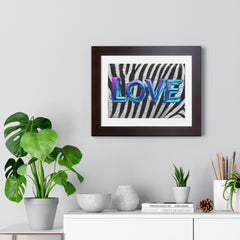 Zebra Print Love Poster - Vibrant Framed Wall Art for Home Decor