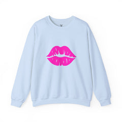 Kiss Mark Crewneck Sweatshirt - Cute Fashion for Her, Cozy Gift Idea, Valentine's Day, Overall Style, Relaxed Fit