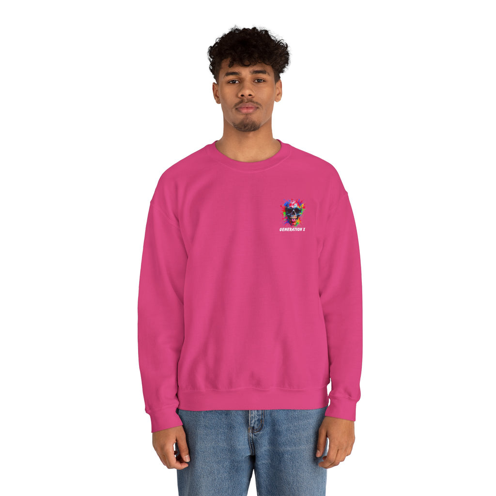 Vibrant Skull Sweatshirt - Unisex Crewneck, Colorful Graphic, Perfect for Casual Wear, Gifts for Friends, Halloween & Parties