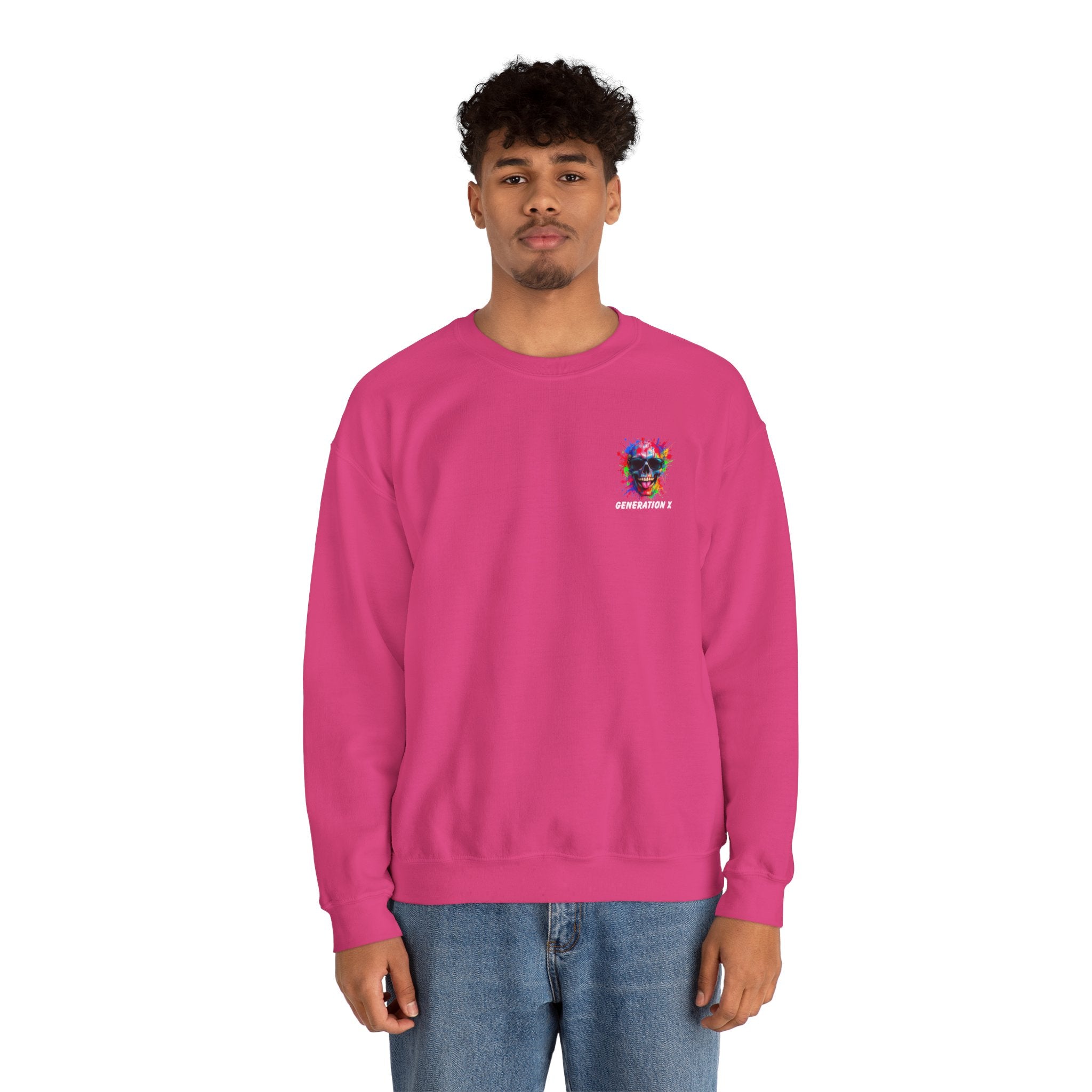 Vibrant Skull Sweatshirt - Unisex Crewneck, Colorful Graphic, Perfect for Casual Wear, Gifts for Friends, Halloween & Parties